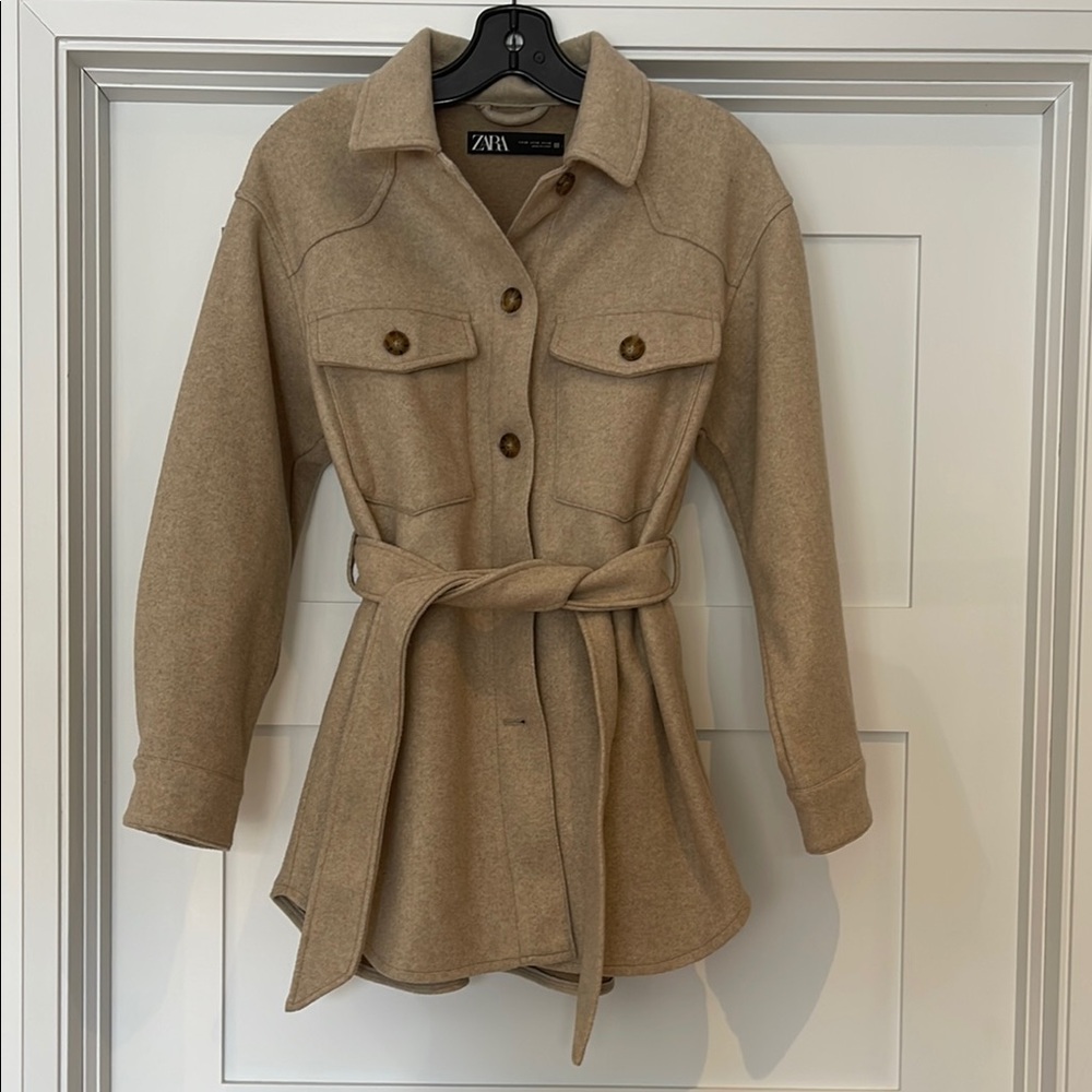Zara Women's Tan Belted Jacket